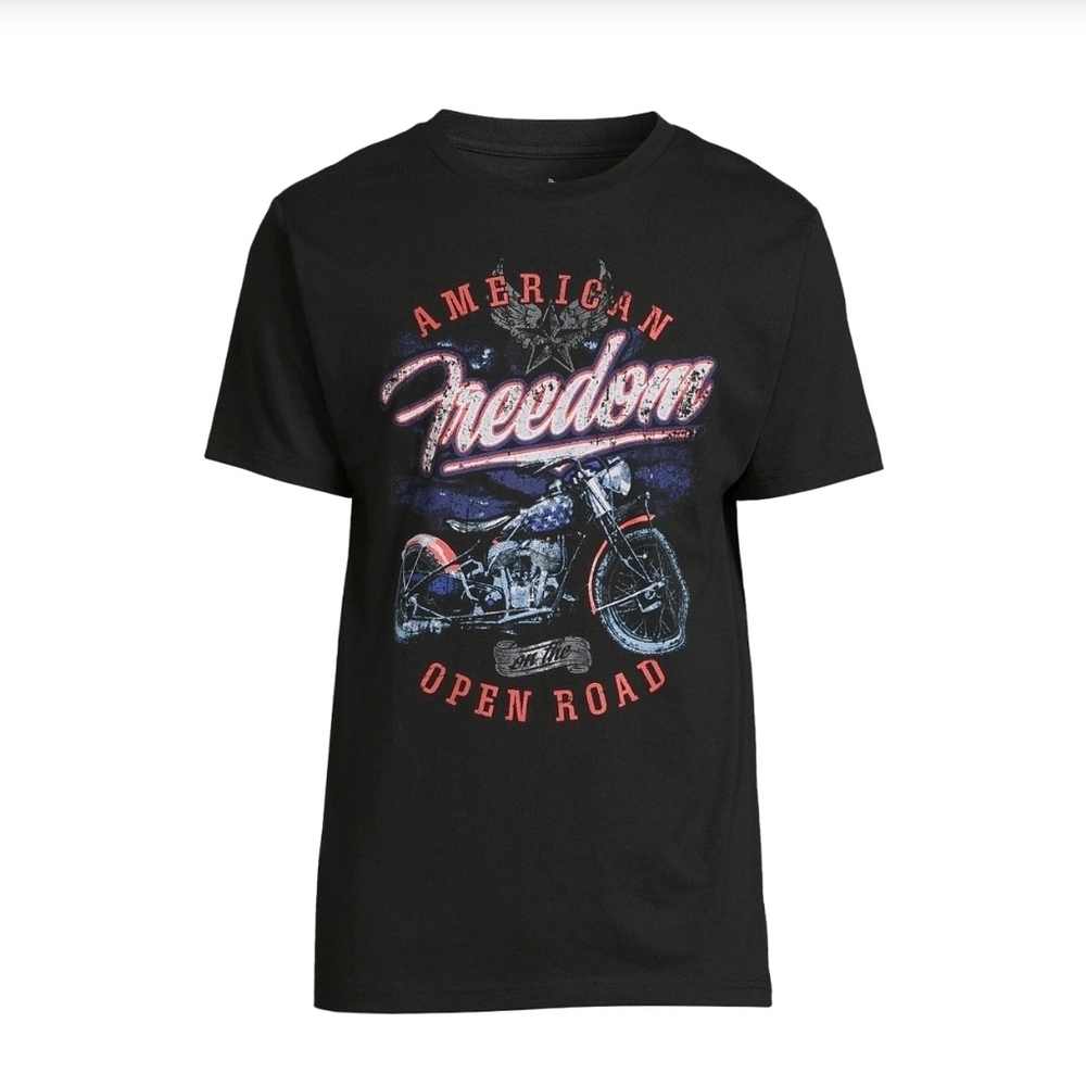 Celebrate Patriotic NEW XXL American Freedom Short Sleeve Tee Black 578